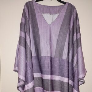 Elegant Purple and Gray Caftan Women's Top 3x